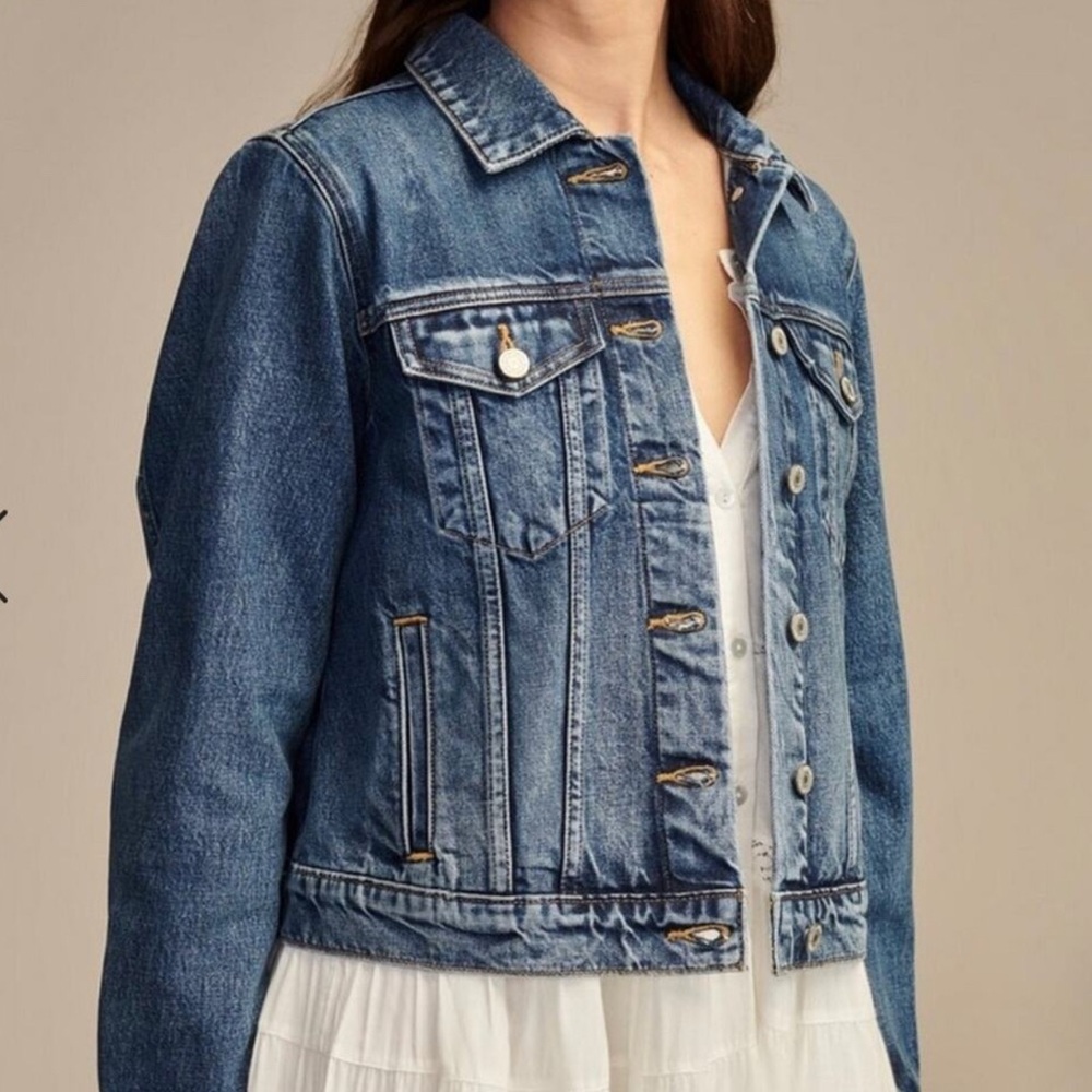 Lucky Brand Tomboy Trucker Denim Blue Jean Cropped Jacket Women’s Size M